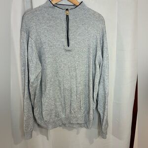 Vineyard Vines Quarter Gray Mens Quarter Zip Pullover Wool Blend‎